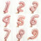 40 cm, piccolo numero di palloncini, palloncini, elio, pellicola in alluminio, decorazione per feste, palloncini, oro rosa 2,40 cm