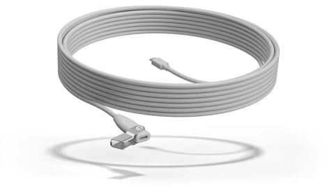 Logitech 952-000047 Rally Mic Pod Extension Cable 10m White Rally Bar, Rally Bar Mini, Rally, Rally Plus Conference Systems (New)(Renewed)