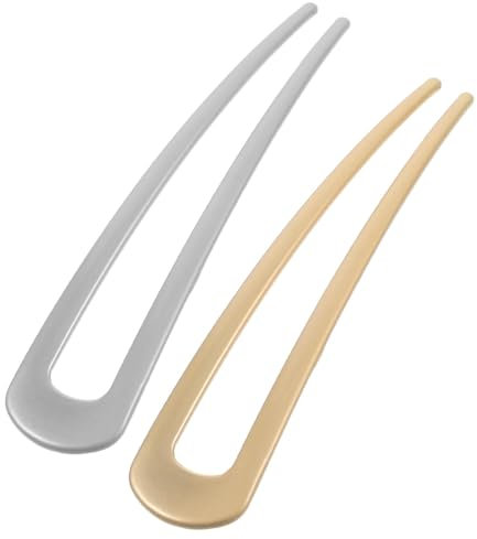 Frogetu 2 Piezas Horquillas para Cabello Francés de Metal, Alfiler de Pelo en Forma de U, Pasadores Pelo Fiesta, para Niñas Accesorios