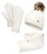 HEYO Damen Mütze Schal Handschuhe, Winter-Accessoires Set, Strickmütze mit Bommel HZ0012 (Ecru)
