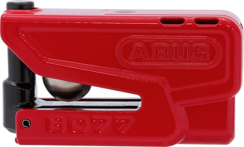 ABUS Lucchetto a Disco in Granito Detecto XPlus 8077 2.0 – Serratura per Moto con Allarme e preallarme Intelligente – in Acciaio temprato – per la Protezione di Moto di Alta qualità – Rosso