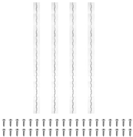 PATIKIL Bisagra De Piano De 20x1.2 Pulgadas, 4 Pcs Bisagra Continua De Acero Inoxidable 304 Con Agujeros Para Puerta De Piano Caja De Almacenamiento De Madera Gabinete Barco, Plateado