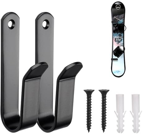 CANGCANG 2 Paia Porta Sci da Muro per Skateboard,Porta Snowboard Parete,Sci Ponte Portasci,nowboard Wall Mount, Gancio Riporre Le Tavole, Longboard, Wakeboard E Pattini Rotelle