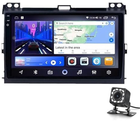 Android 13 2 Din Car Radio 9'' Digital Media Receiver For Prado 2004-2009 Support GPS WiFi 4G Bluetooth Hands-free System, FM Radio, Rear View Camera, USB Steering Wheel Control(Color:8-Core 2+32G)