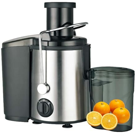 Extracteur de jus d'orange électrique 800 W, centrifugeuse avec goulotte d'alimentation de 65 mm de large, pour fruits et légumes entiers, extracteur de jus à 3 vitesses, facile à utiliser/nettoyer