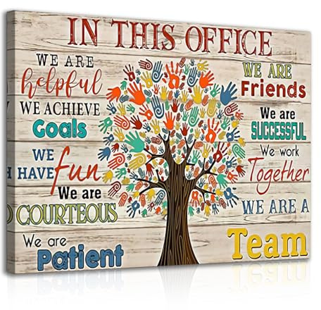 Dazzlewall gerahmte motivierende Teamarbeit Positives Büro-Wandkunst-Dekor Wandbild inspirierende Zitate Poster für Büro-Dekor 12x16 Zoll