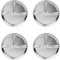 Lioggyet Platos de Acero Inoxidable para Niños, 4 Paquetes, de Control de Porciones de 9 Pulgadas, Platos Divididos para Adultos, Bariátrico, Pérdida de Peso, Diabético