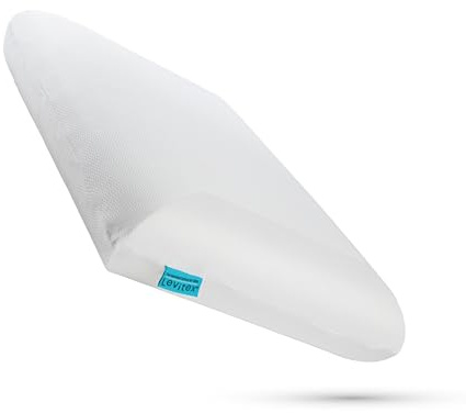 Levitex Sleep Posture Pillow - Medium-Firm Neck Support Pillow for Side and Back Sleepers, Antimicrobial, Anti-Snore Design, Cooling Washable Cover (Large - 12cm)