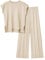 Zweiteiler Damen Elegant 2 Pieces Jogginganzug Damen Set Langarm Lounge Sets Strickpullover Top Weites Bein Elastische Taille Hose Anzug Loungewear 2-Teiliges Jogginghose Sets Business Anzug