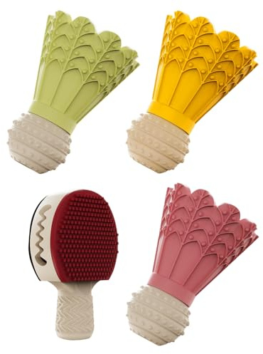Leckerli-Spender für Hunde, Badminton-Form, Haustierzubehör mit Glocke, Puzzle-Futterspender für Spieltraining, reduziert Langeweile, Käse, Würfel, Fleischstäbchen, Papaya-Püree, für den