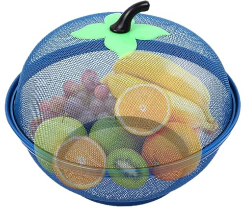 AZIDWERYQ Frutero con tapa, cesta de frutas de malla fina de Metal en forma de manzana con tapa para cocina, verduras, aperitivos, cuenco cubierto