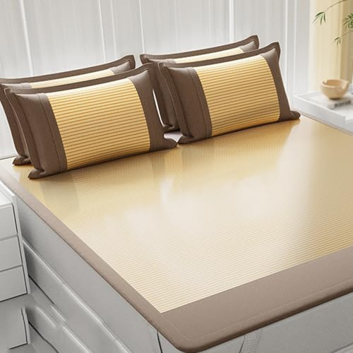 Sommer-Eisseide-3-teiliges Bettwäsche-Set, waschbare Kühlmatte, weiche, klimatisierende Matratzenauflage for Bett, Schlafsäle, Erwachsene und Kinder(D,2.0m x 2.2m)