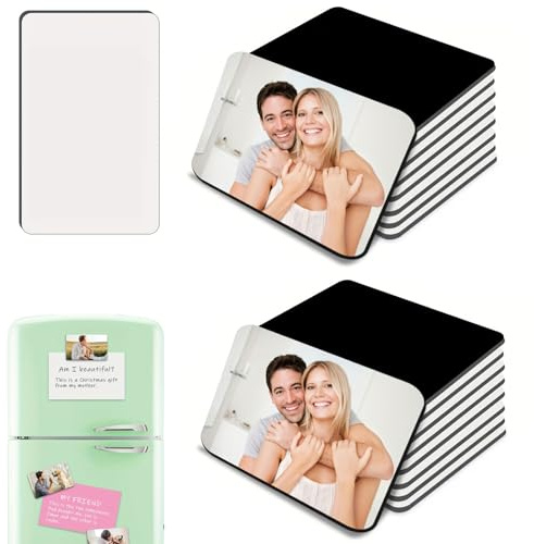 Sublimation Blanks Magnetic Sheet 40Pcs - 7.5x5.5CM Personalized Sublimation Fridge Magnets for DIY Custom Magnetic Labels for Office Whiteboard Kitchen Microwave Lockers Home Decor Crafts