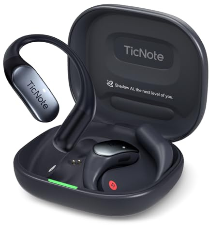 Mobvoi TicNote Pods KI Sprachrekorder, 600 Min Transkription, 4G kein Handy | Leading AI LLM, Meeting-Summary, 32GB, bis 25 Std., 120+ Sprachen, Meetings Interviews Anrufe, Open-Ear, kein Smartphone