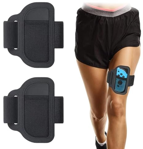 Wcawnlt 2 Stück Leg Band Kompatibel mit Switch Beingurt FüR Switch Sports Strap Kompatibel Mit Switch Ring Fit Adventure Elastisches,Leg Strap für Beingurte Verstellbare Erwachsene undKinder(Schwarz)