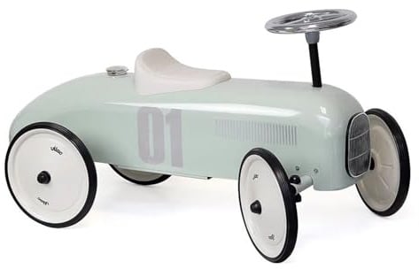 Vilac - Vintage Sage Green Metal Carrier - Verstellbare Sitzfläche, Gummirollen und als Zusammenbauset geliefert - Strapazierfähiges Spielzeug für das erste Jahrhundert - Geschenkidee zum ersten