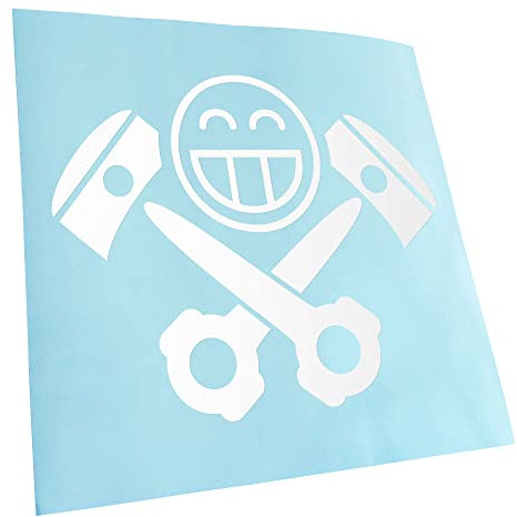 Kiwistar - Autoaufkleber - Kolben Skull Aufkleber für Auto, Laptop, Fahrrad, LKW, Motorrad Mehrfarbig JDM Decal Racing