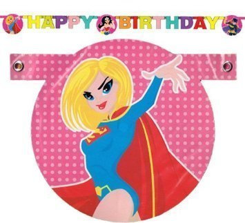Justice League Girls Happy Birthday Banner (6ft)