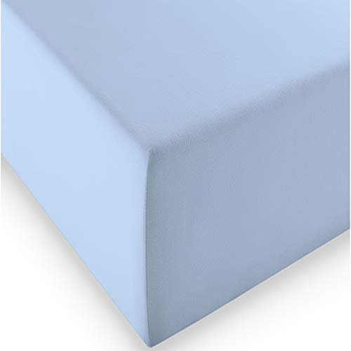 fleuresse Boxspring- und Wasserbetten Jersey-Spannlaken Comfort XL Farbe 6056 bleu Größe: 180 x 200 cm