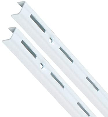 PRIOstahl® WANDSCHIENEN für REGALTRÄGER | 2 x SCHIENEN | 1-reihig | 1000 mm | Weiß | Regalhalter Wandregal Regalbodenträger Regal Regalwinkel
