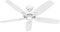 HUNTER FAN Ventilateur de Plafond Builder Elite 132 cm pour Intérieur, avec Chaînette, Blanc Neige, 5 Pales Réversibles en Blanc Neige, pour Été et Hiver, Modèle 50565