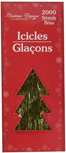 2000 Strands Icicles Tinsel Tree Christmas Decorations, Gold