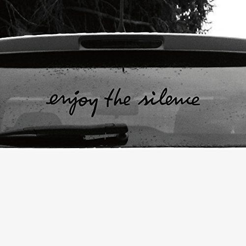 GreenIT Schriftzug Enjoy The Silence Aufkleber Tattoo die Cut car Decal Auto Heck Deko Folie Depeche Mode (schwarz invers)
