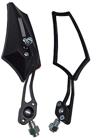 Mintice 2 Pièces Noir Universel Rétroviseur Latéral de Moto Miroir Scooter Rétroviseurs Latéraux 8mm / 10mm Bicyclette Vélo