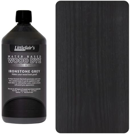Littlefairs wasserbasierte Holzbeize & Farbstoff - Pastell-Reihe (1ltr, Ironstone Grey)