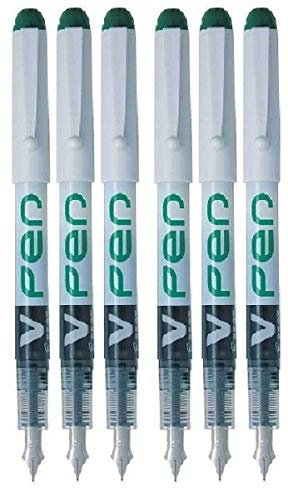 2 x Green V Pen Fountain Pen Disposable Medium Line Liquid Ink SVPN-4W