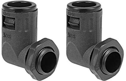sourcing map Corrugated Tube Connector 90 Degree AD13 Conduit Hose Joint Clamps 2Pcs