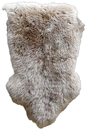 Moro-Design Australisches Merino Lammfell Schaffell taupe Leder Teppich Fell wählbare Größe (101-110cm)