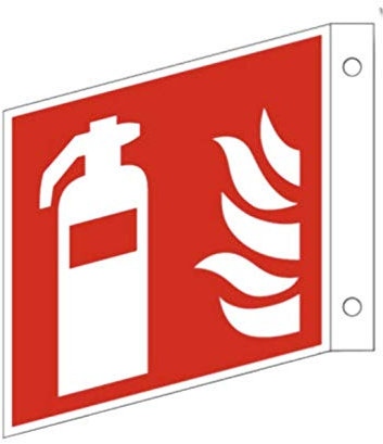 MBS-FIRE® Feuerlöscher Fahnenschild Nach ISO 7010, Nachleuchtend Oder Nicht, Größe: 150x150 Oder 200x200mm