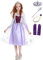 FStory&Winyee Prinzessin Kostüm Kinder Mädchen ELSA Kleid mit Zubehör Set Eiskönigin Verkleidung Frozen Cosplay Party Eisprinzessin Fasching Outfit Schneeflocke Umhang Weihnachten Karneval