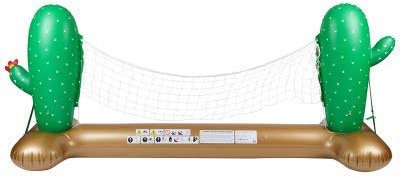 AirMyFun Filet de Volley Gonflable et Flottant pour Piscine & Plage, 274 x 165 x 37 cm - Design Cactus