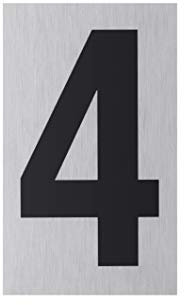 Metafranc Klebeschild 4 - 100 x 60 mm - Aus Aluminium - In moderner Edelstahl-Optik - Selbstklebende Rückseite / Beschilderung / Infoschild / Gewerbekennzeichnung / 507330