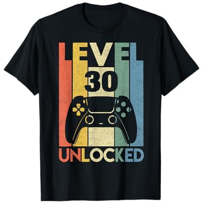 Level 30 Unlocked Shirt Funny Video Gamer 30th Birthday Gift T-Shirt