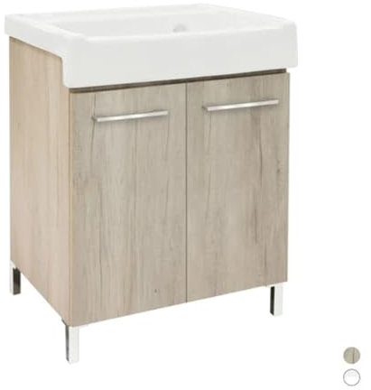 MOBILE LAVATOIO CON LAVABO IN CERAMICA 2 ANTE Olmo Montano - LxP 75x50 cm