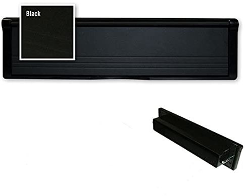 Homy Door Letter Box, Letter Plate Mid Rail, Door Post Box Flap, Front Door Letter Plate 12 UPVC (Black)