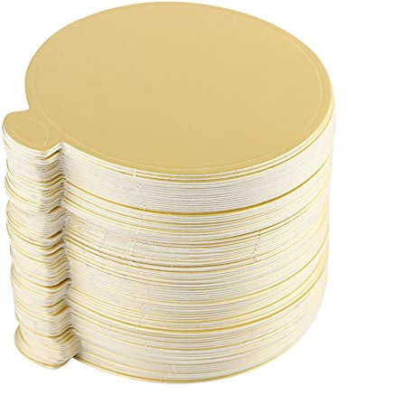 Alvinlite Planches à gâteaux Rondes en Mousse Papier doré - Mini Planches à gâteaux, Base de Cupcakes, Plateau d'affichage à Dessert, sous-Verres en Papier jetables 100pcs