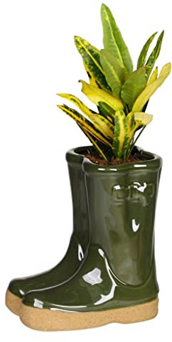 Dibor Herb Planter Wellington Boot Large Dark Green Flower Pot