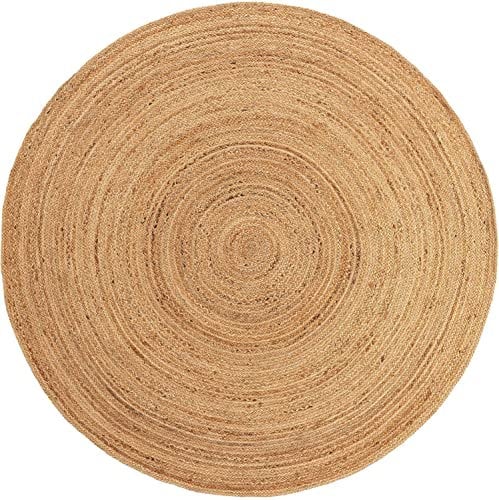 Gifiie Jute Teppich, handgewebt aus 100% Jute – ideal für Wohnzimmer, Schlafzimmer und Flur, perfekt als dekoratives. (Natur, 200CM)