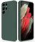 GiiYoon Cover Compatibile con Samsung Galaxy S21 Ultra Custodia in Silicone, Custodia Antiurto Custodia Sottile in Silicone con Strato Interno in Fibra e Protezione della Fotocamera, verde