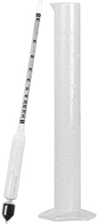 SPORTARC Misuratore di alcol per alcolimetro, 0-100%, misura alcol in distillato per alcolimetro, 23 cm, con barattolo da 100 ml