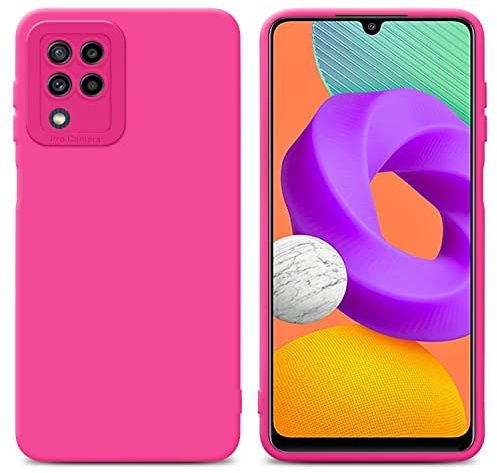 Cadorabo Hülle kompatibel mit Samsung Galaxy M22 M32 4G Schutzhülle TPU Silikon Case Liquid Design mit Kameraschutz Slim Kratzfest Gummi mit Rundumschutz Case Hülle für Galaxy M22 M32 4G in Pink