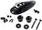 Alnicov Electric Guitar Hardware Set Guitar String Tree,Strap Button and Loaded Jack Socket Plate with Mounting Screws for Guitar Replacement Parts,Black