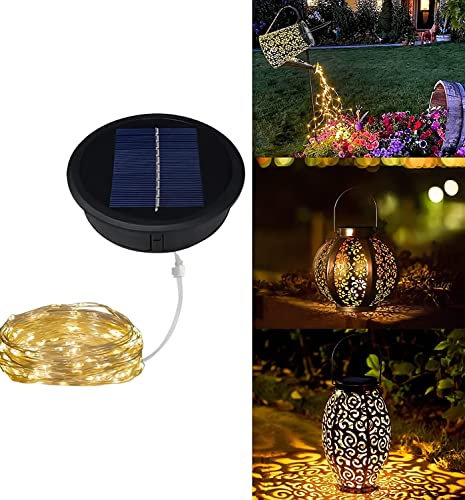 Piezas superiores de repuesto de luces solares con cadena de luces LED impermeables para regaderas solares al aire libre y linternas colgantes de color blanco cálido (8 cm, 1 unidad)