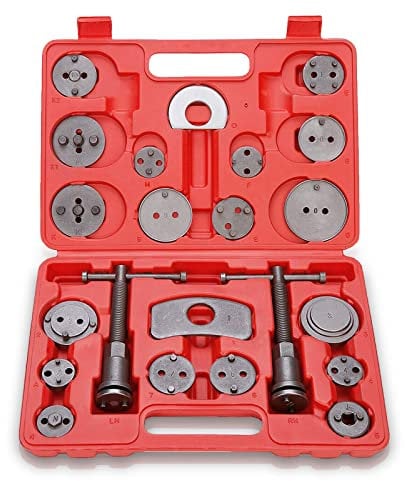 Tubiaz Universal Bremskolbenrücksteller Set Bremssattel Kolben Wind Zurück Tool Kit Bremse Instandsetzung Werkzeug Bremskolben, 22tlg