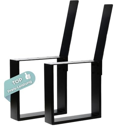 HAGO24 Bankgestell in Schwarz I hochwertige Bank Füße aus Stahl I Bankbeine für Sitzbank mit Rückenlehne I DIY Metallgestell für Esszimmer-Bank & Gartenbank I rostfrei & wetterfest