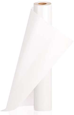 VINYL FROG Vinilo de transferencia de calor de 12 x 8 pies, vinilo de poliuretano HTV blanco, rollo de vinilo para planchar, fácil de cortar, transferencia de malas hierbas para camisetas, logotipo,
